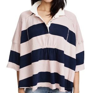 Free People Yuki Oversized Polo Shirt